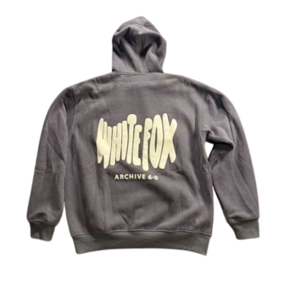 White Fox Archive 6.0 Oversized Hoodie Gray S/M Pullover Sweatshirt Graphic